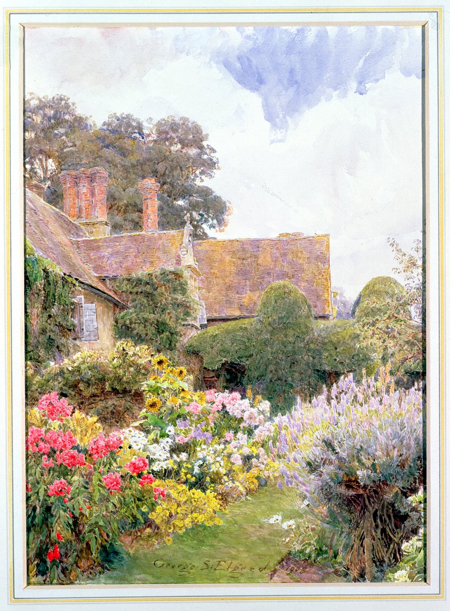 The Gardens of the Manor House, Cleeve Prior, Worcestershire af George Samuel Elgood
