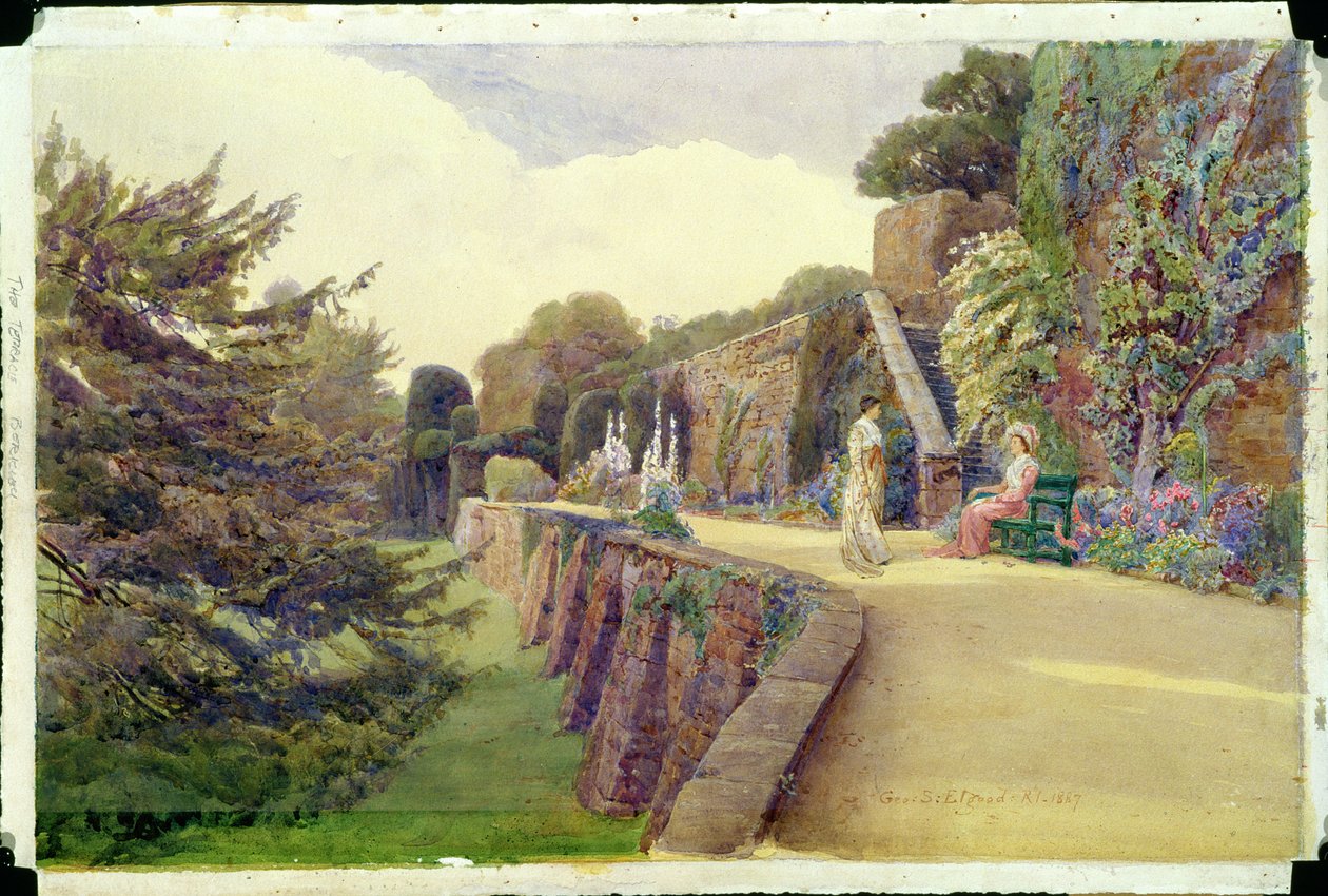 The Terrace at Berkeley Castle, Gloucestershire, 1887 af George Samuel Elgood
