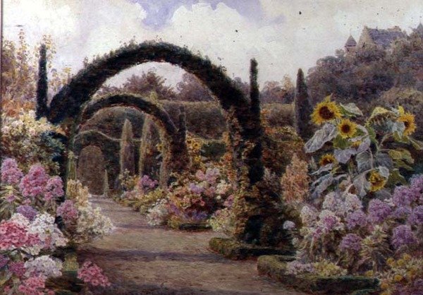 The Yew Arches, Murthly Castle, Perthshire af George Samuel Elgood