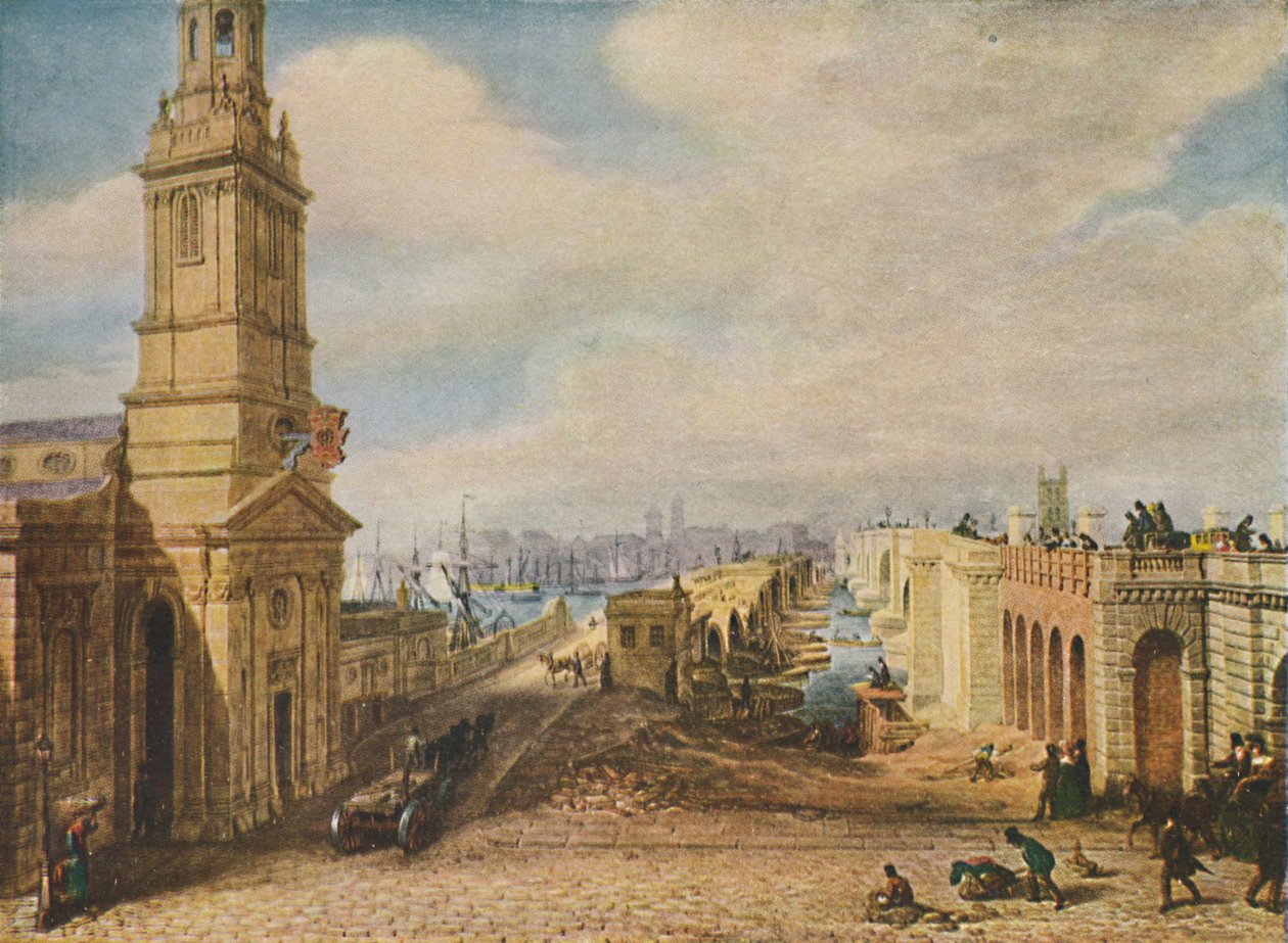 London Bridges gamle og nye, 1831, 1920 af George Scharf