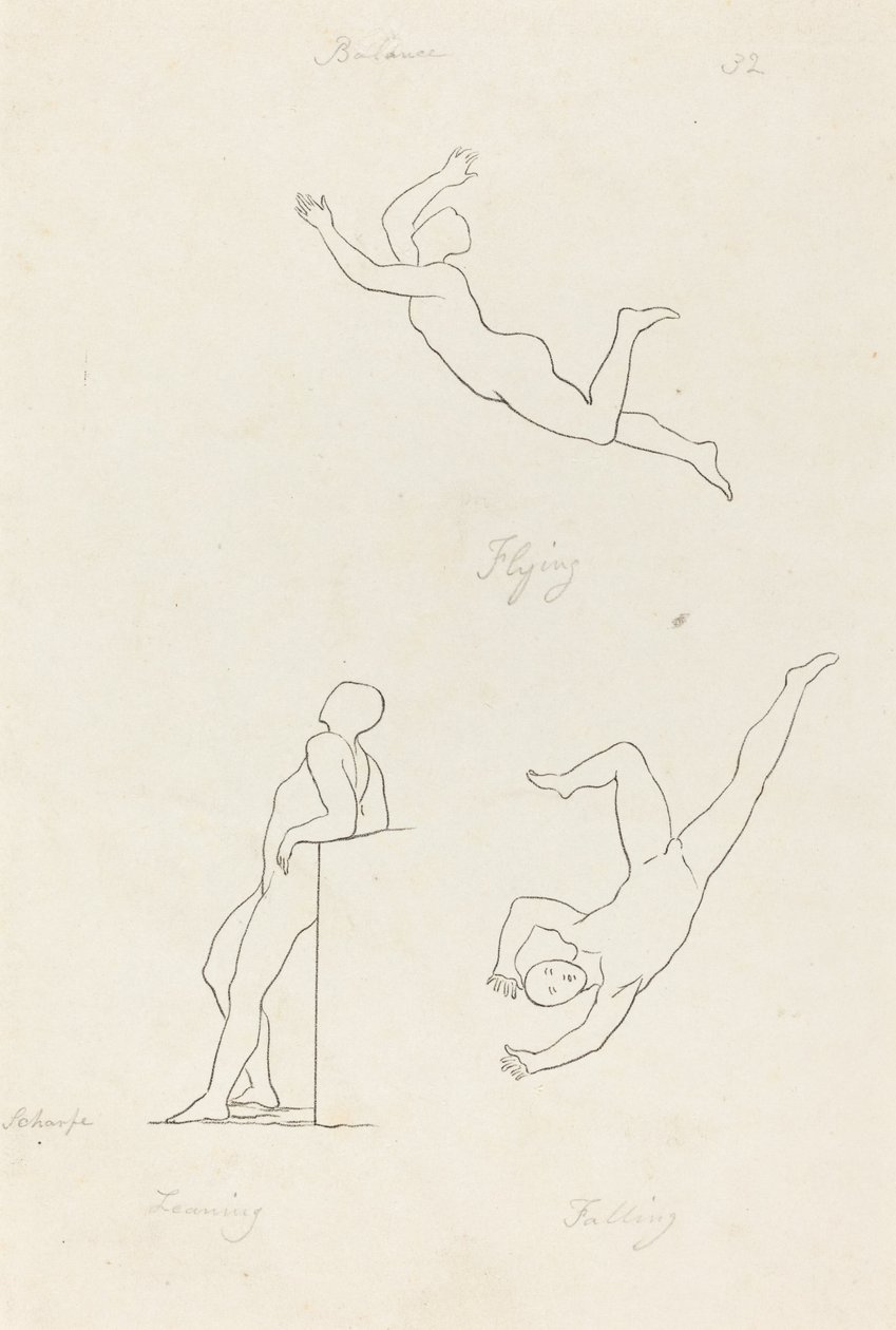 Læner, flyver og falder af George Scharf after John Flaxman