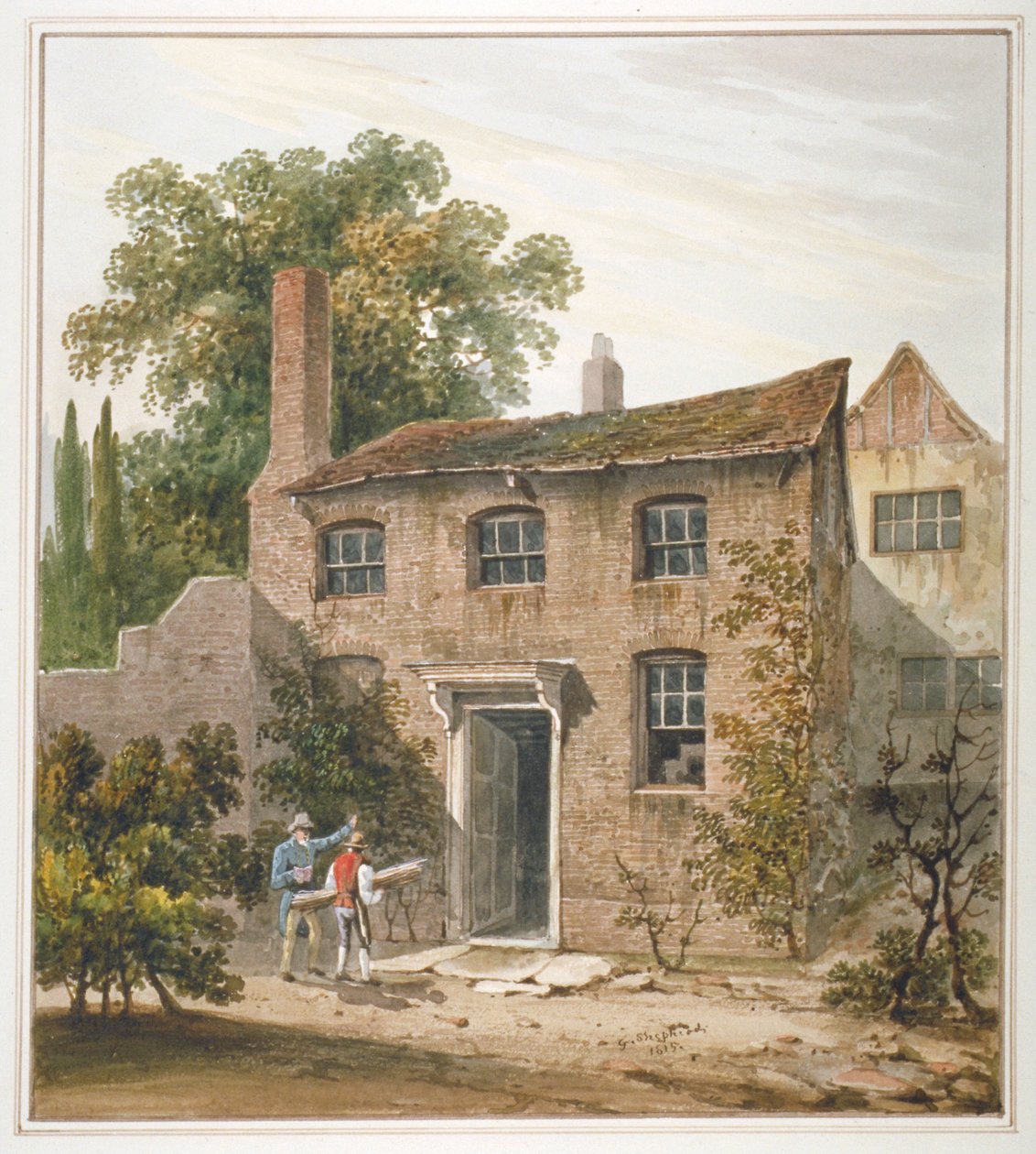 Hus i Holborn, London, 1815 af George Shepherd