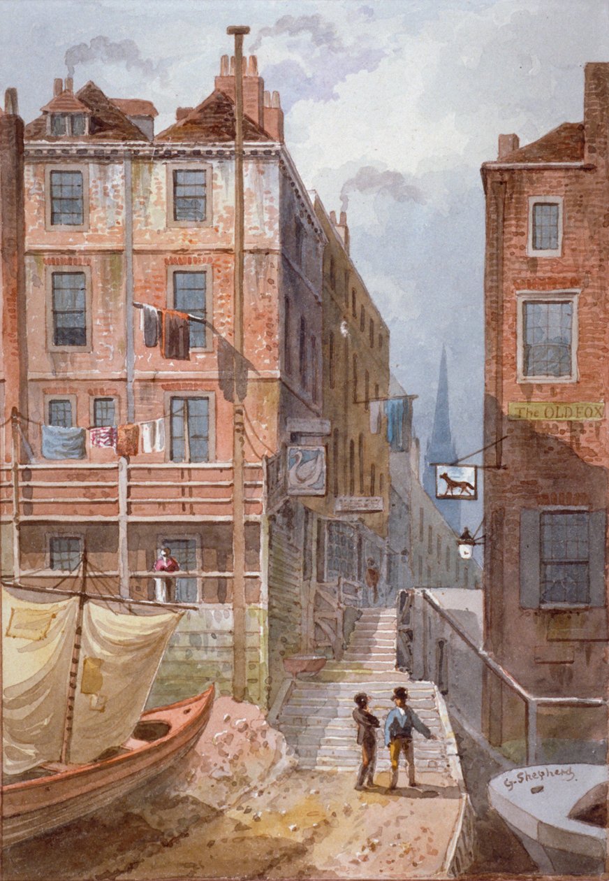 Hungerford Stairs, Westminster, London, c1815 af George Shepherd