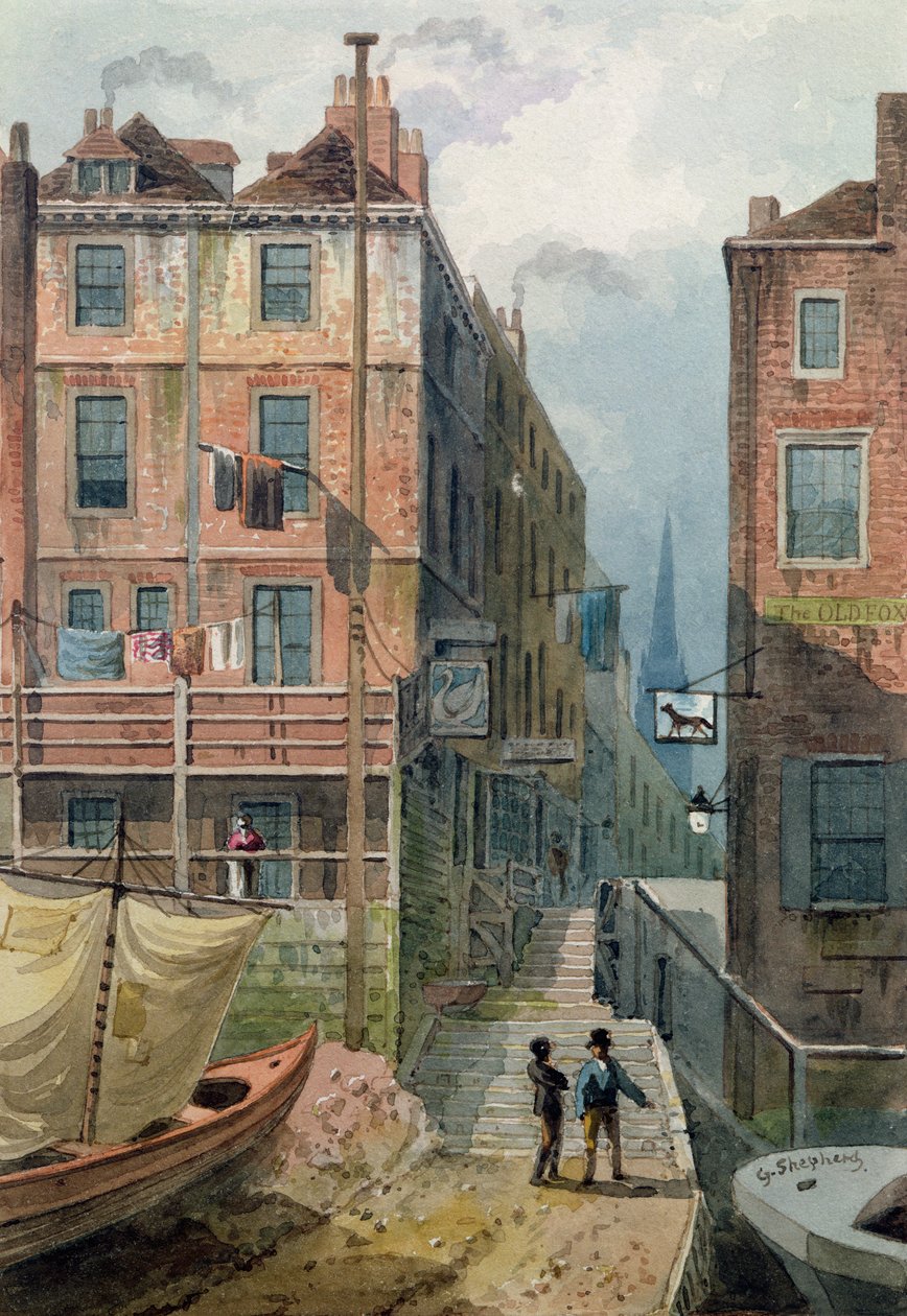 Hungerford Stairs, ca. 1810 af George Shepherd