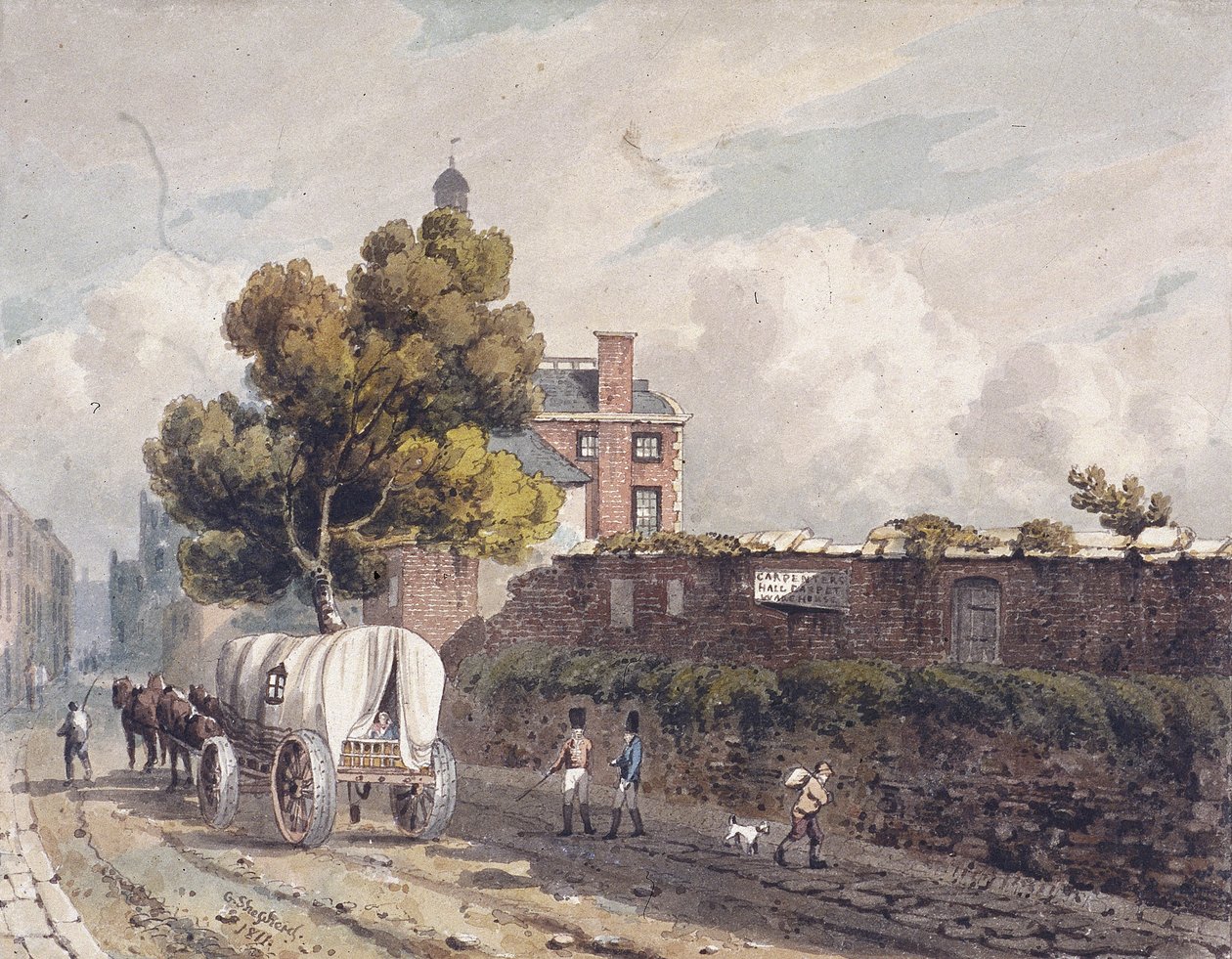 Londonmuren, London, 1811 af George Shepherd