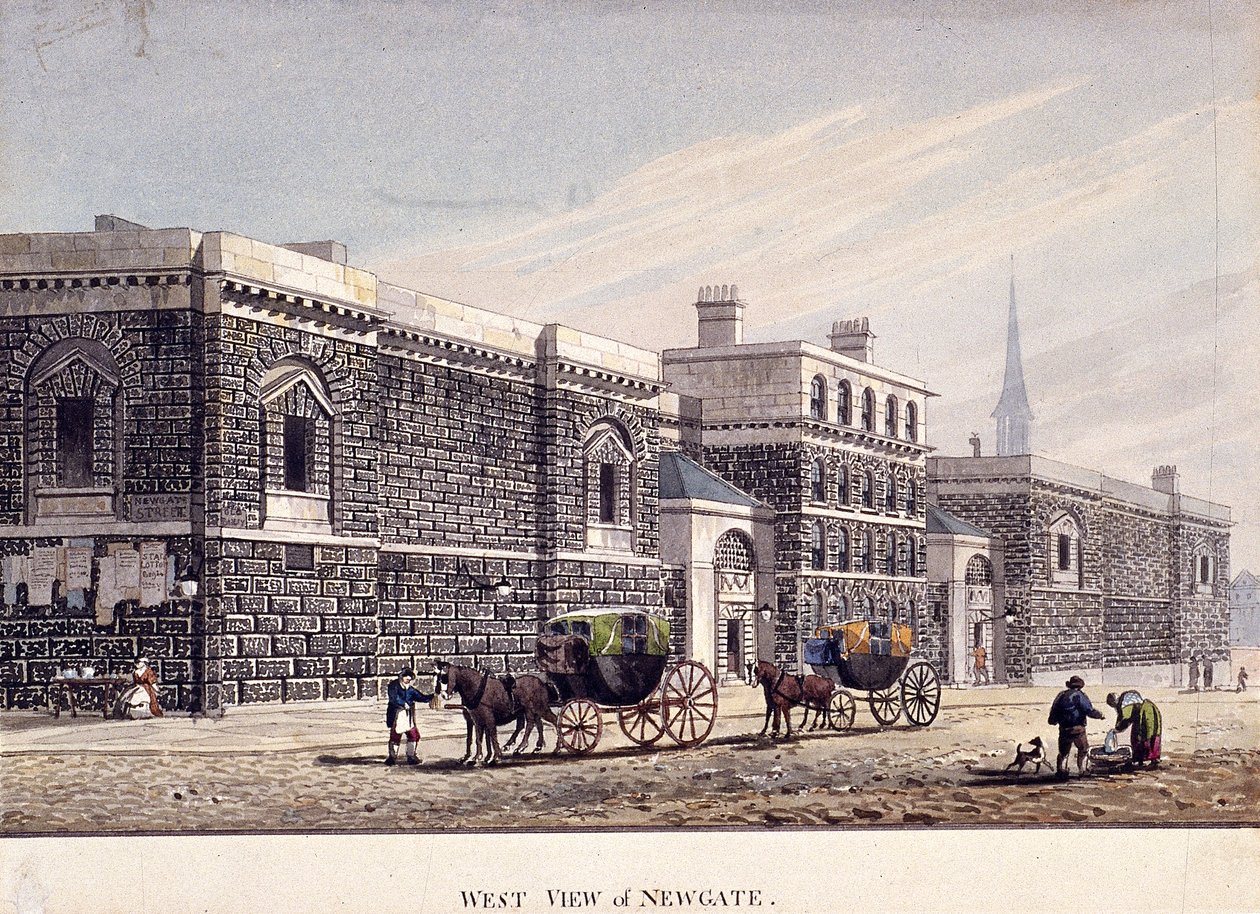 Newgate Prison, Old Bailey, London, c1815 af George Shepherd