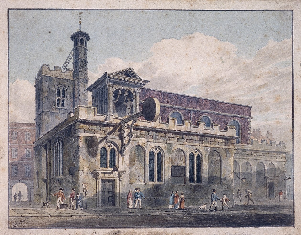 St Dunstan i Vesten, London, 1811 af George Shepherd