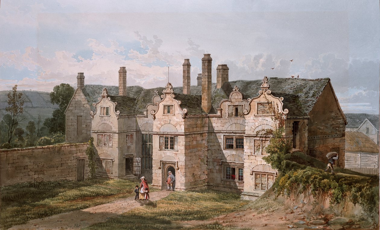 Udsigt over Trerice, Cornwall, 1819 af George Shepherd