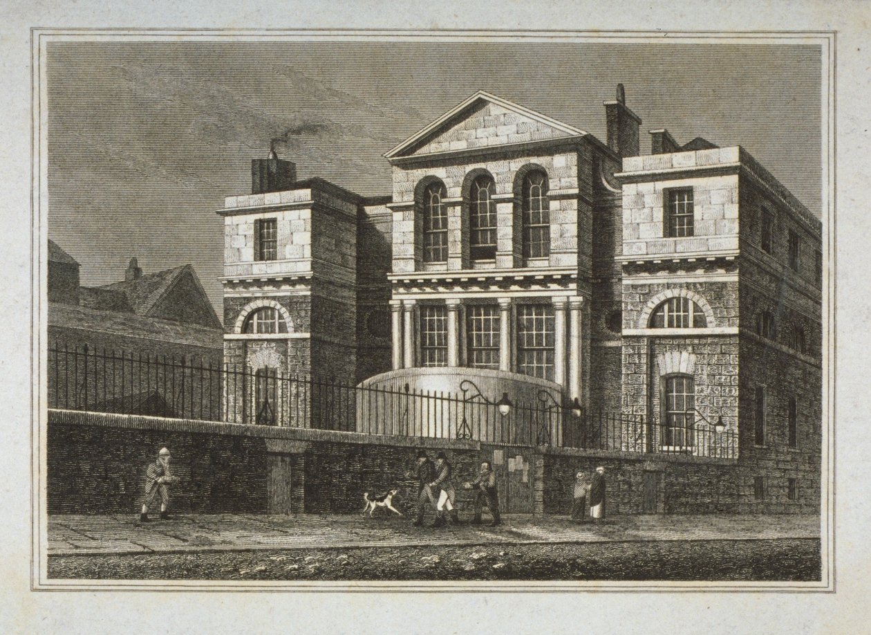 Udsigt over Sessions House, Old Bailey, 1812 af George Shepherd