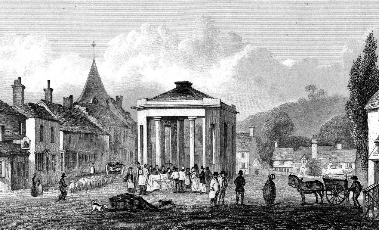 Westerham, Kent, graveret af H. Adlard, 1832 af George Shepherd