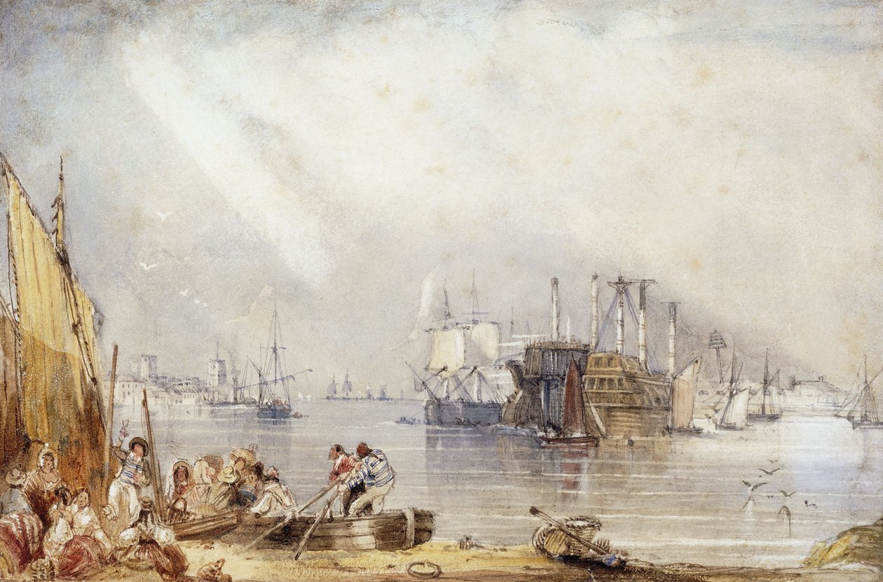 Portsmouth Harbour fra Gosport, af George Sidney Shepherd