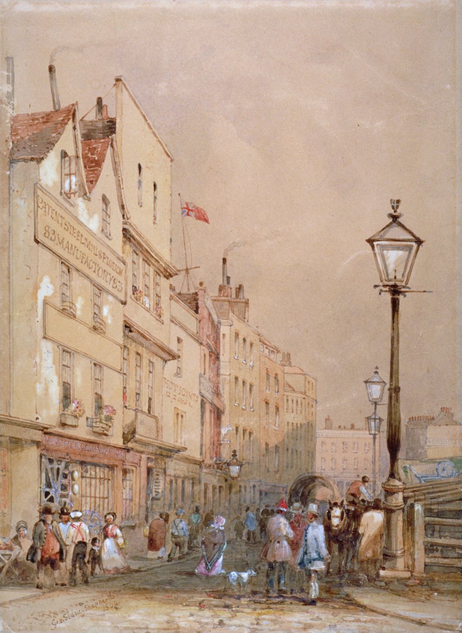 Udsigt over Smithfield Market, City of London, 1844. af George Sidney Shepherd