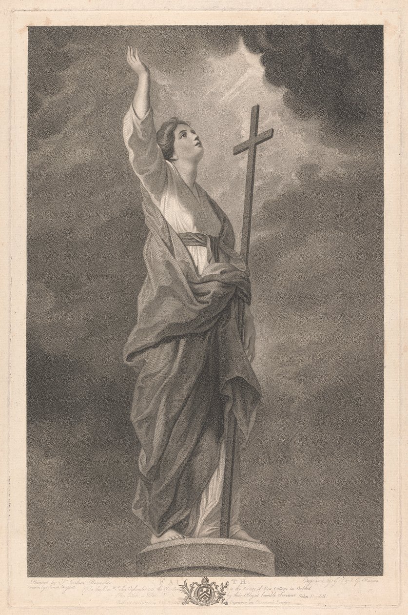 West Window of the Chapel, New College Oxford: The Virtues - Faith af George Siegmund Facius