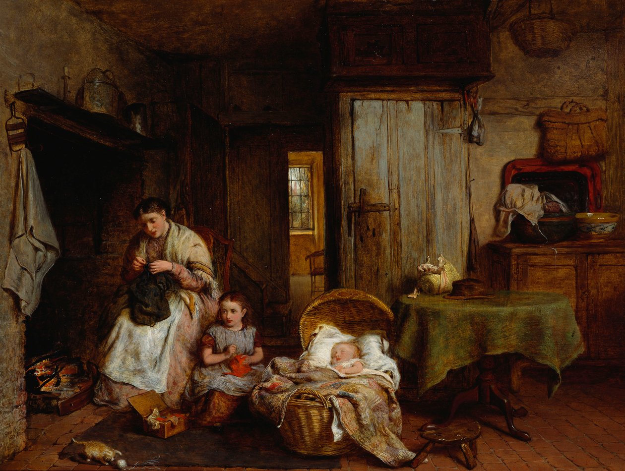 En sylektion ved ilden, 1867 af George Smith
