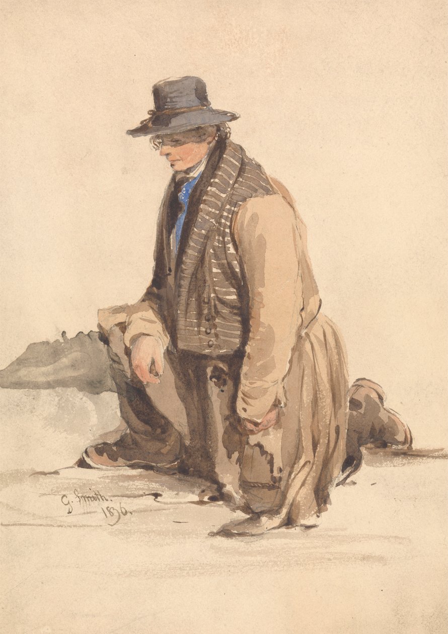 Mand knælende af George Smith
