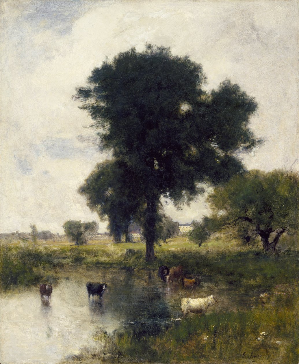Kvæg i pool (A Summer Landscape), 1880 af George Snr. Inness