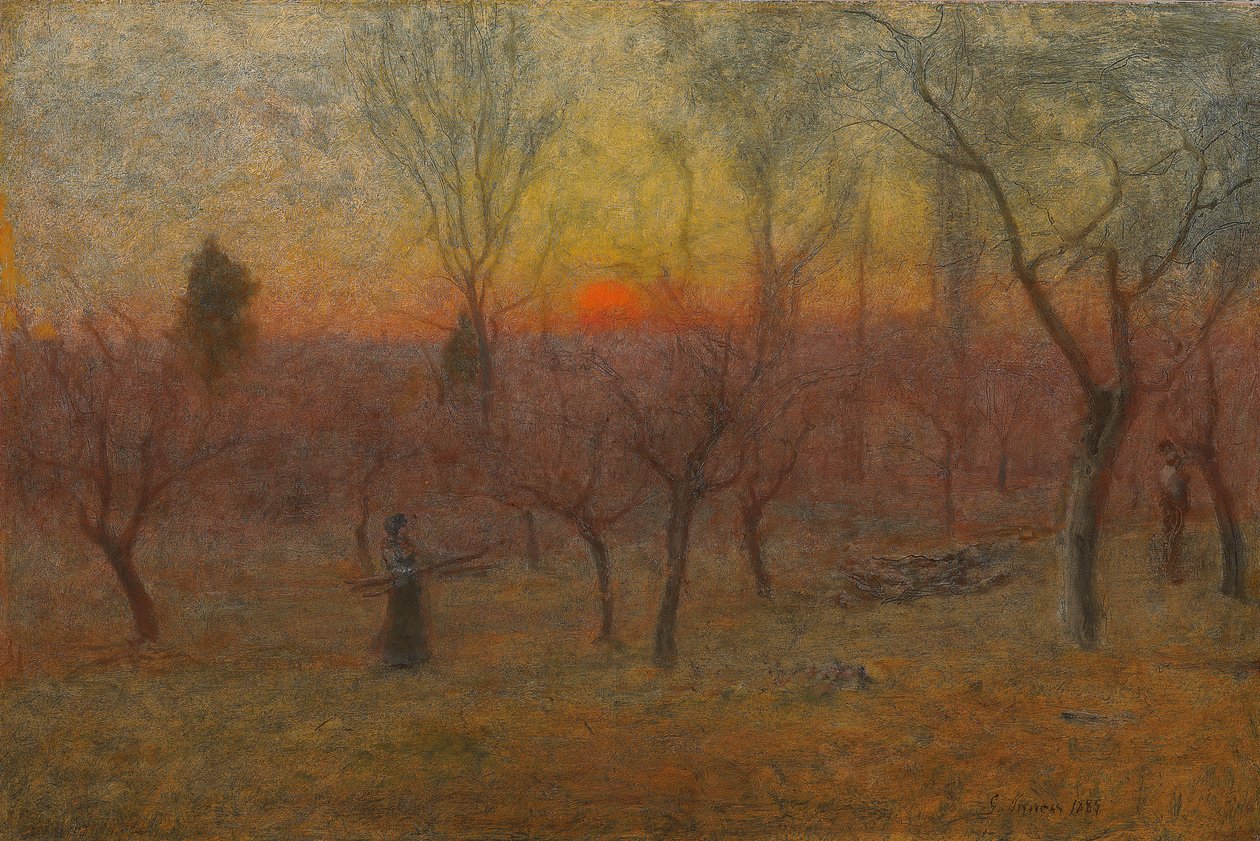 Gathering Wood, Montclair, New Jersey, 1889 af George Snr. Inness