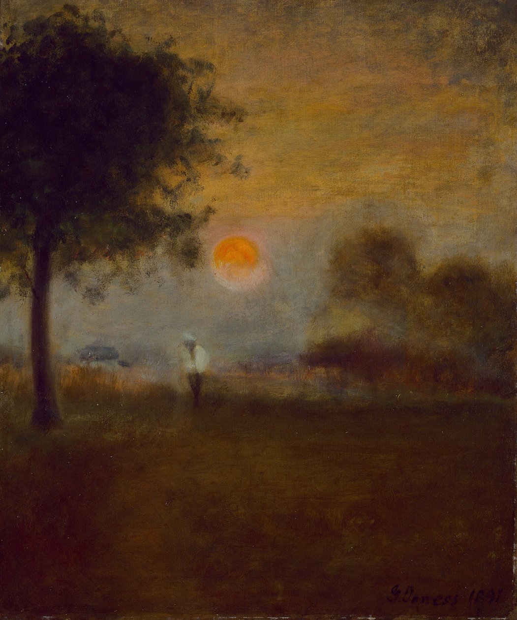 Måneopgang, 1891 af George Snr. Inness
