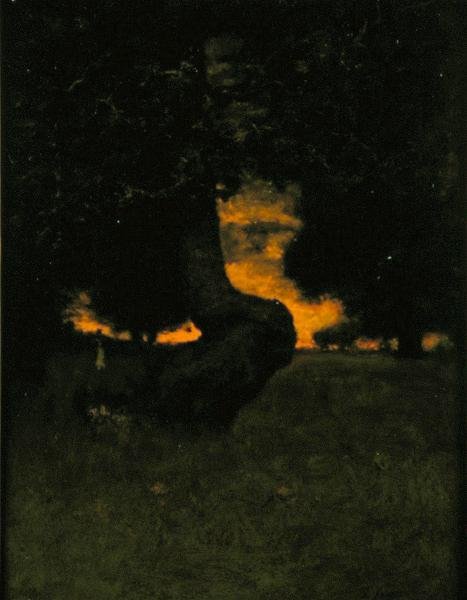 Sundown, ca. 1889 (olie om bord) af George Snr. Inness