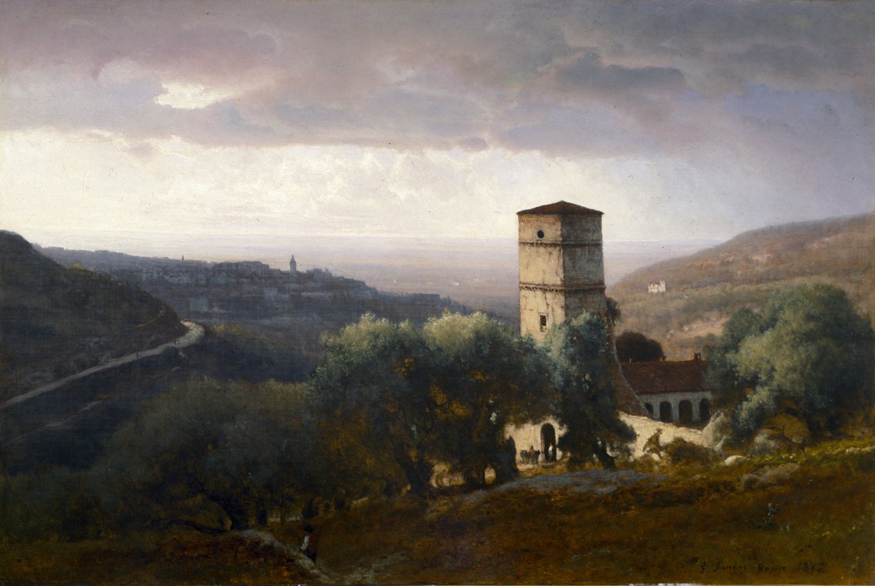 Udsigt over Rom fra Tivoli af George Snr. Inness