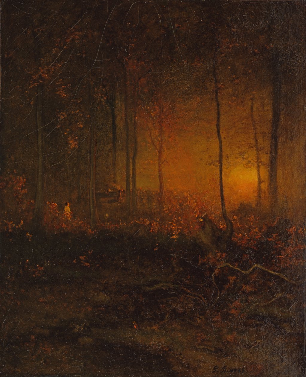 Watching the Sun Glow, 1887 af George Snr. Inness