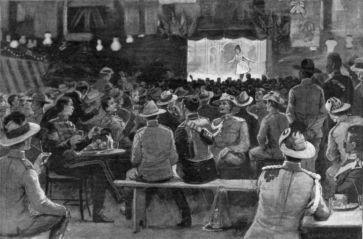 The Entertainment of Colonials givet af The Royal Horse Guards på Albany Street Barracks, illustration fra 