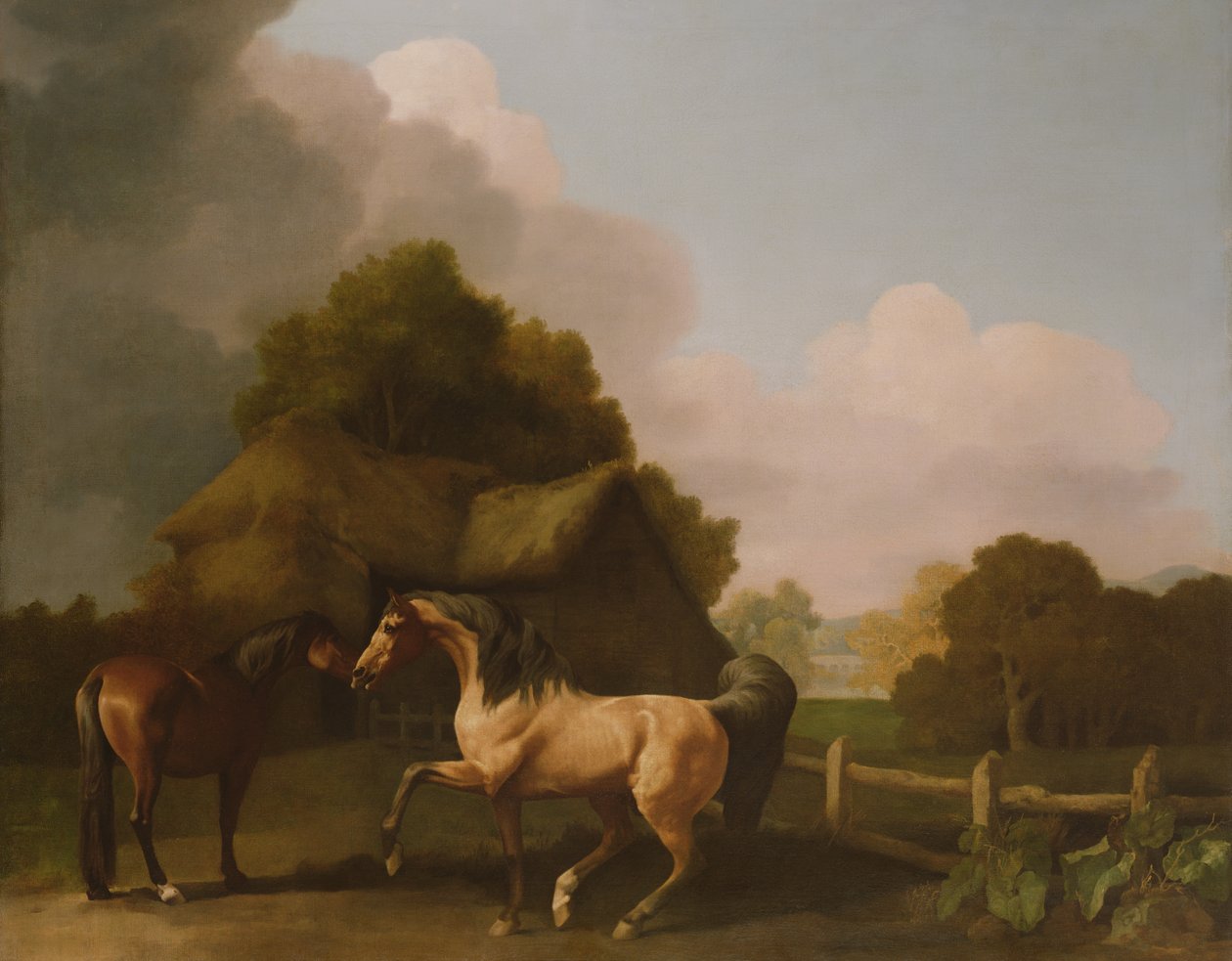 En Roan Hingst og en Bay Mare af George Stubbs