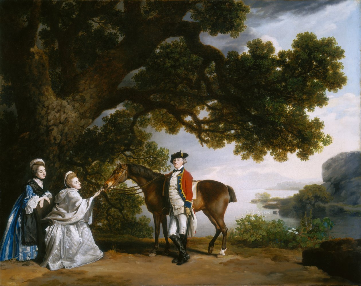 Kaptajn Samuel Sharpe Pocklington med sin kone, Pleasance og muligvis hans søster, Frances af George Stubbs