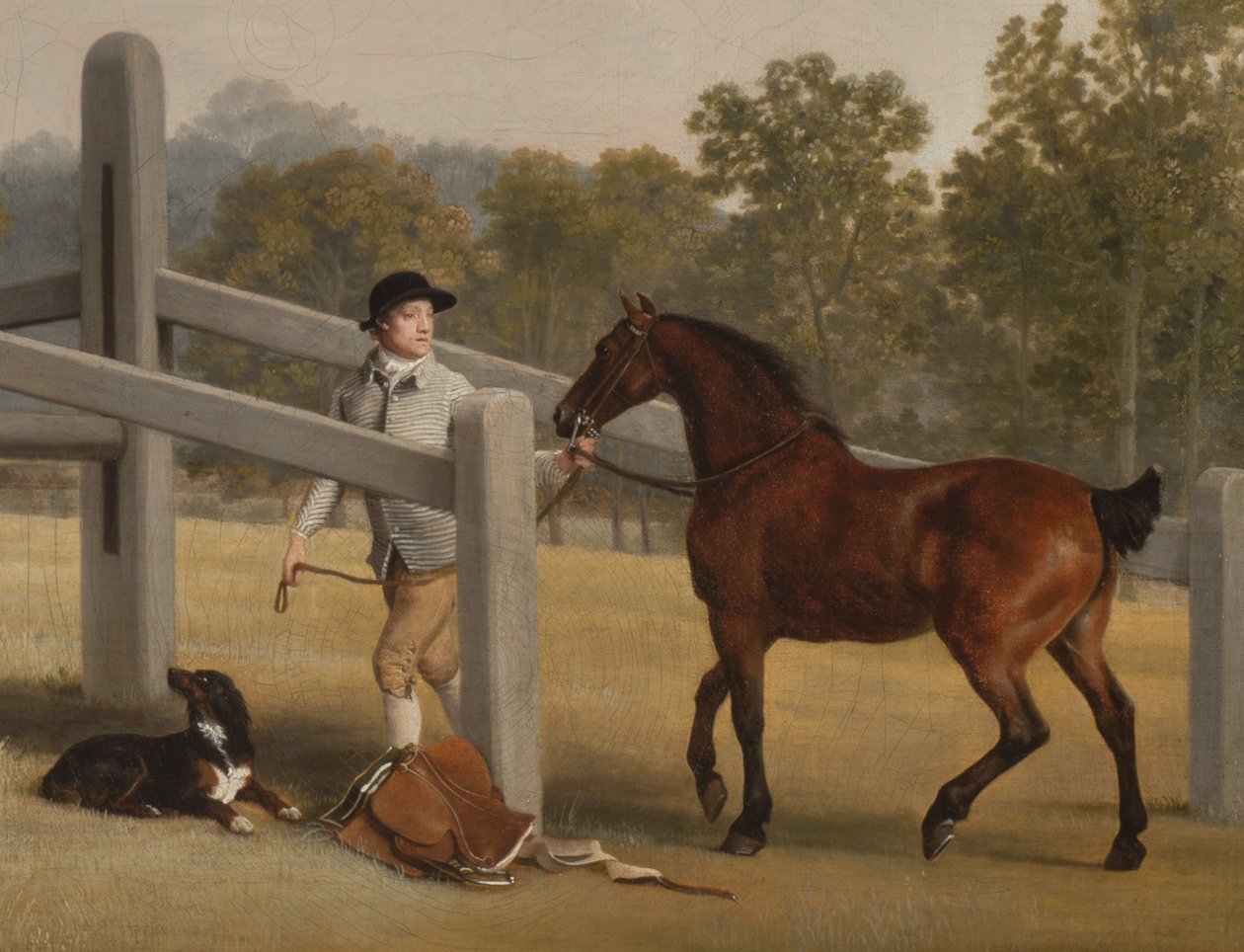 Detalje fra William Henry Cavendish-Bentinck, 3. hertug af Portland og hans yngre bror Lord Edward, 1767-68 (detaljer fra 3089923) af George Stubbs