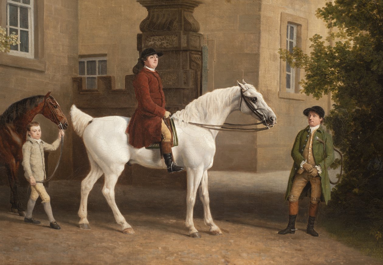 Detalje fra William Henry Cavendish Bentinck, 3. hertug af Portland foran Welbeck Abbey Riding Stables, 1766-7 af George Stubbs
