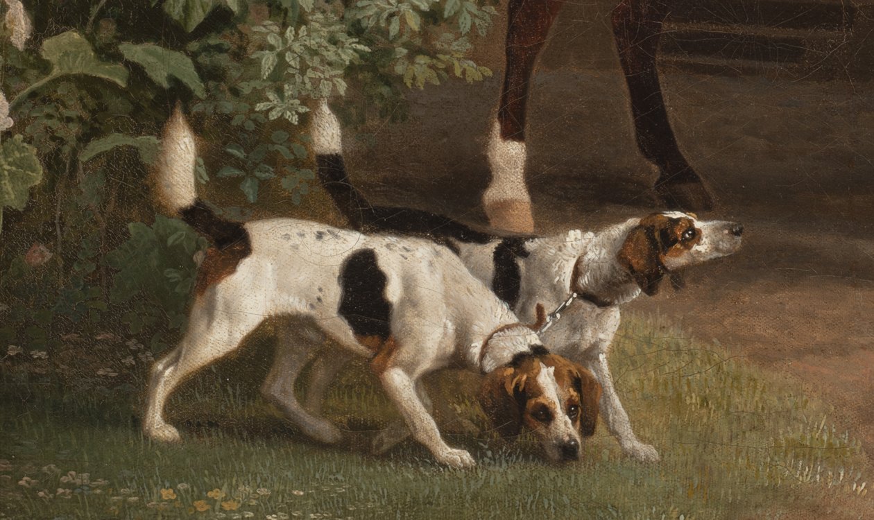 Detalje fra William Henry Cavendish Bentinck, 3. hertug af Portland foran Welbeck Abbey Riding Stables, 1766-7 af George Stubbs