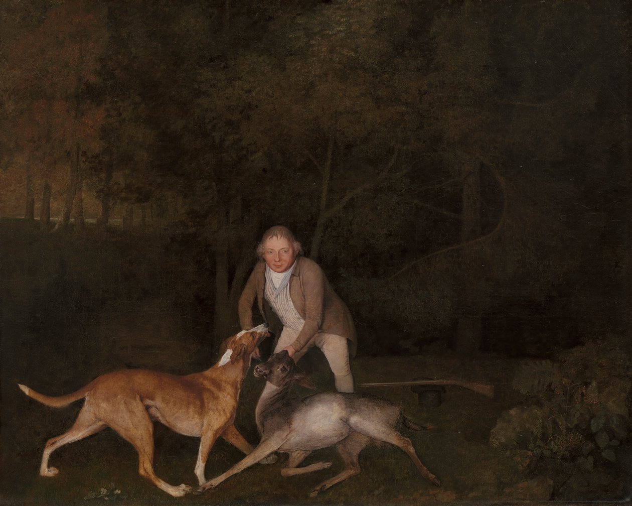 Freeman, jarlen af Clarendons vildtvogter, med en døende då og hund af George Stubbs