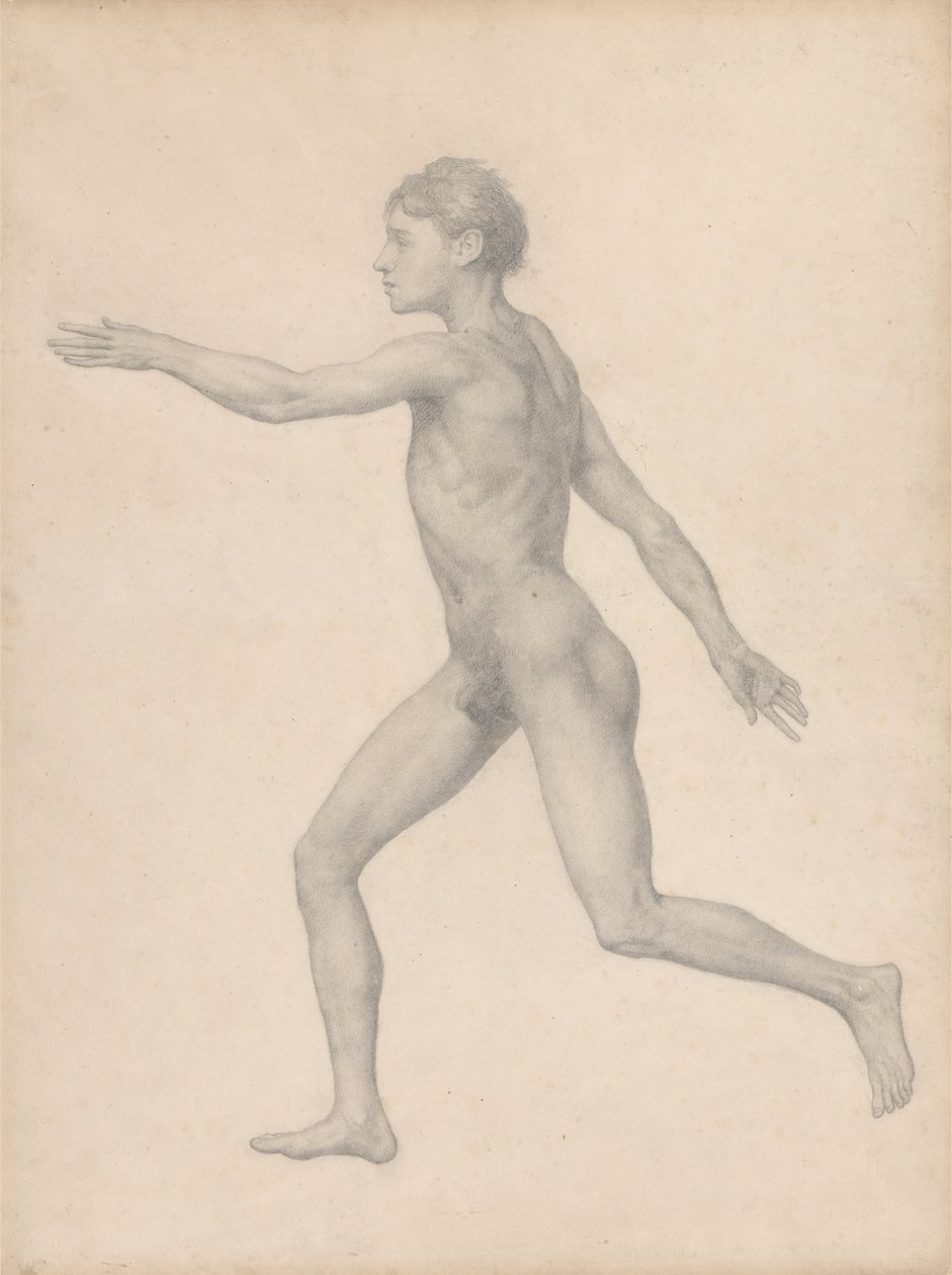 Menneskelig figur, set fra siden, udissektioneret (færdig undersøgelse for tabel VIII) af George Stubbs