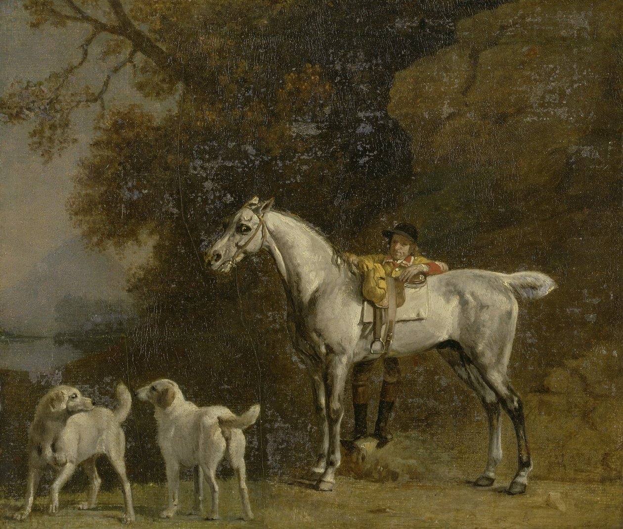 Jæger med en grå jæger og to rævehunde: detaljer fra Goodwood 