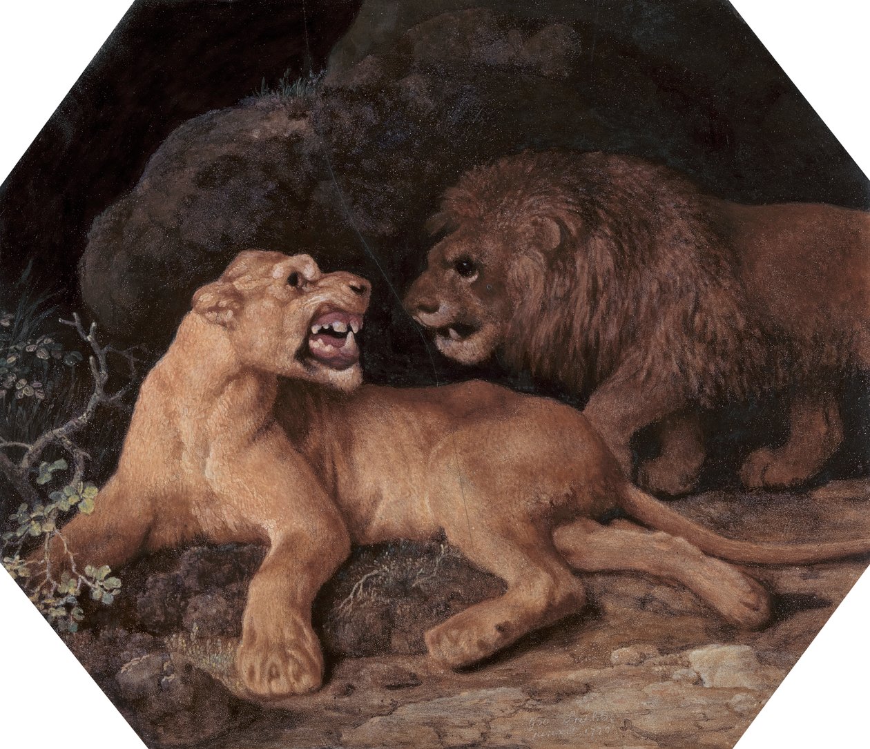 Løve og løvinde af George Stubbs