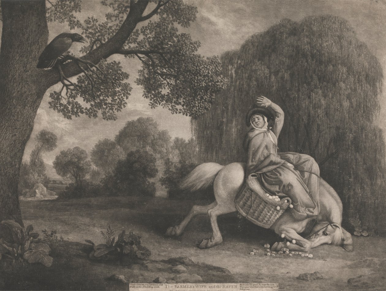 Bondekonen og Ravnen af George Stubbs