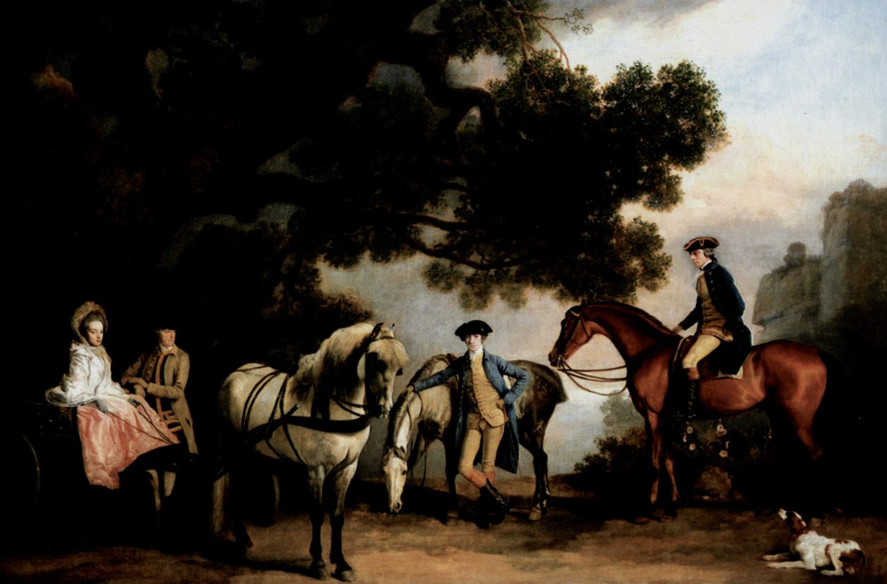 Familierne Milbanke og Melbourne af George Stubbs