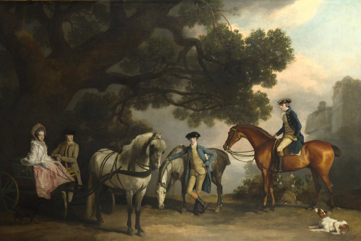 Familierne Milbanke og Melbourne, ca 1769 af George Stubbs