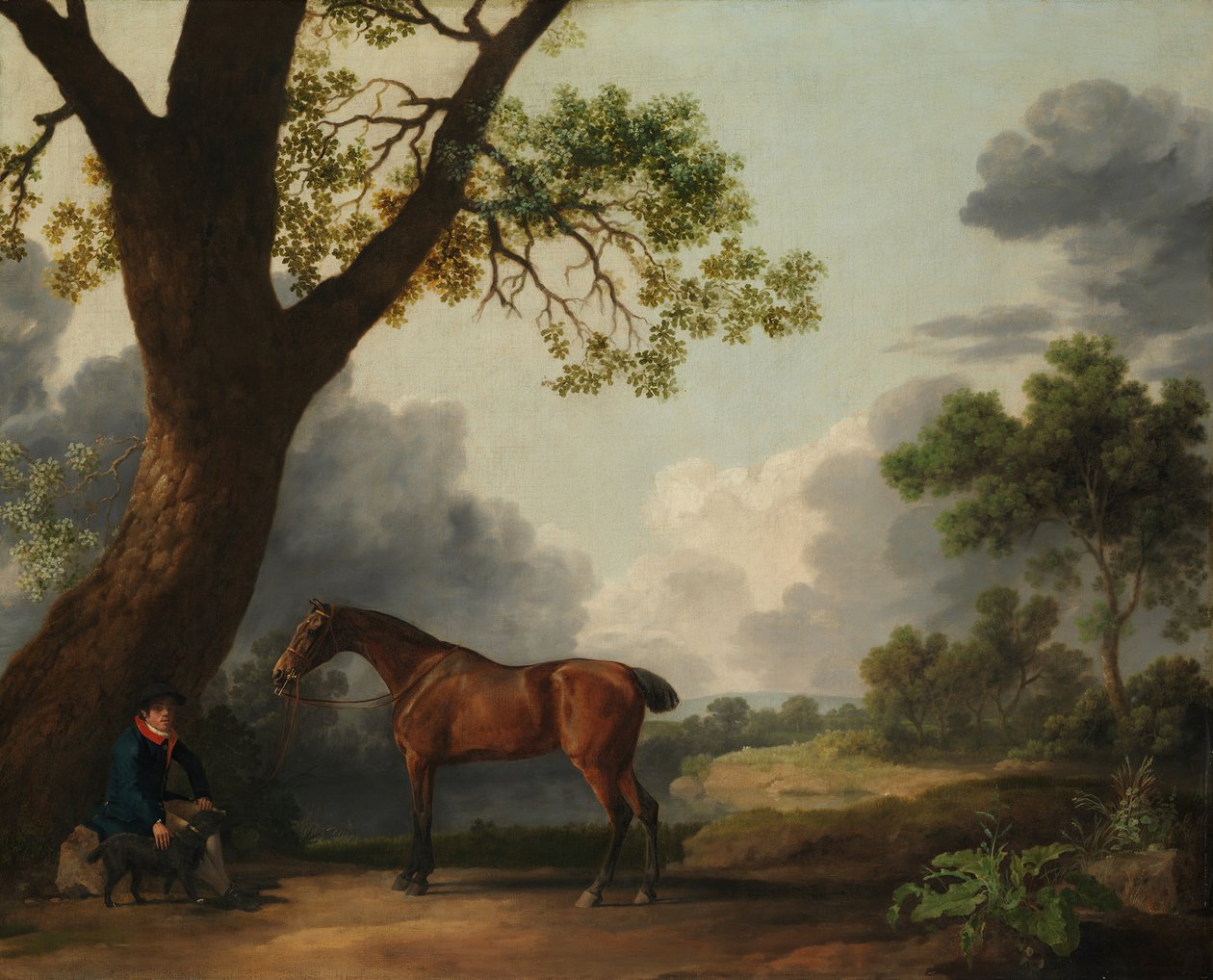 Den tredje hertug af Dorsets jæger med en brudgom og en hund, 1768. af George Stubbs