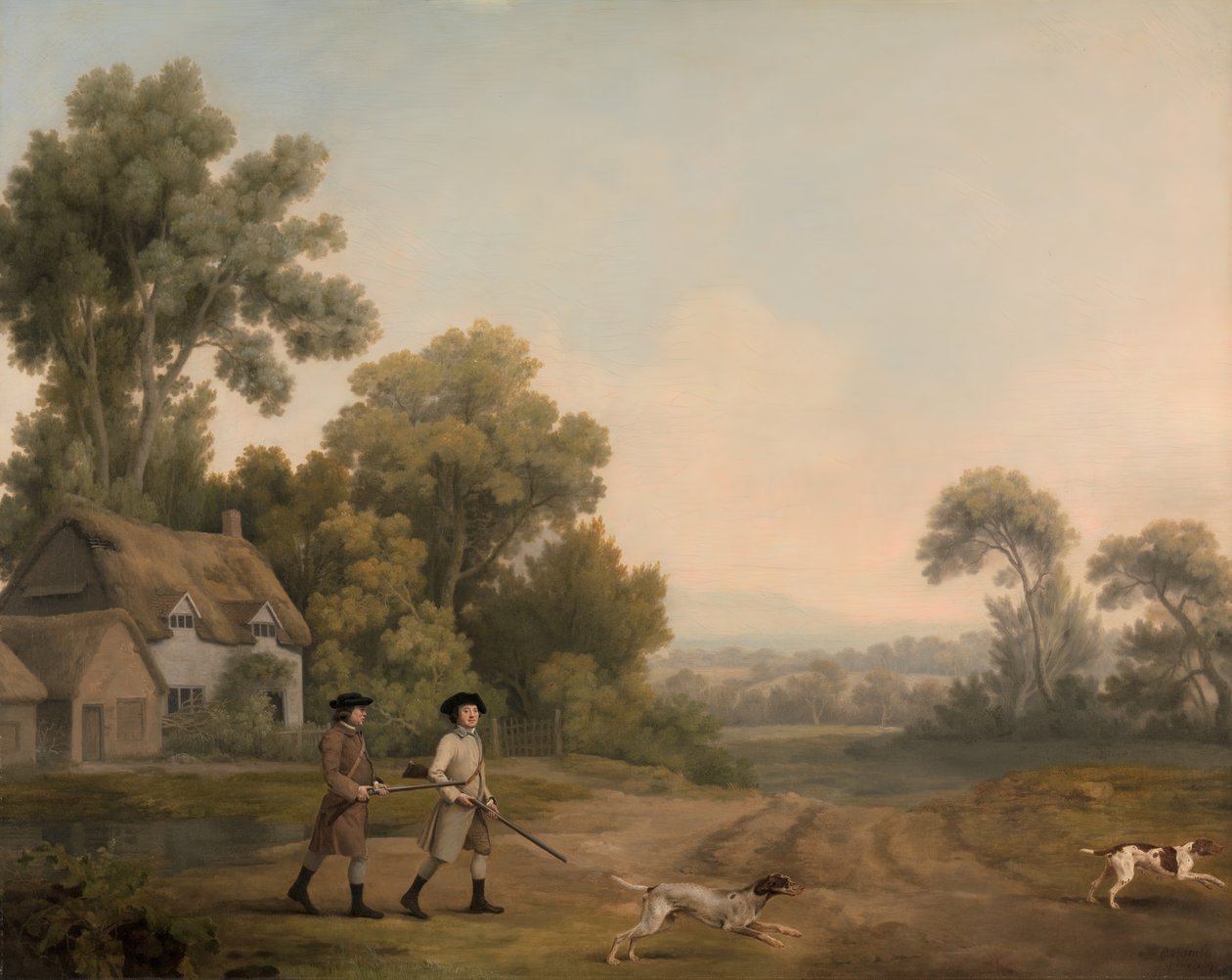 Two Gentlemen Going a Shooting, Two Gentlemen Out Shooting, 1768. af George Stubbs