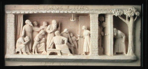 The Release of Peter, fremstillet af Doulton & Co., ca. 1872-82 (terracotta) af George Tinworth