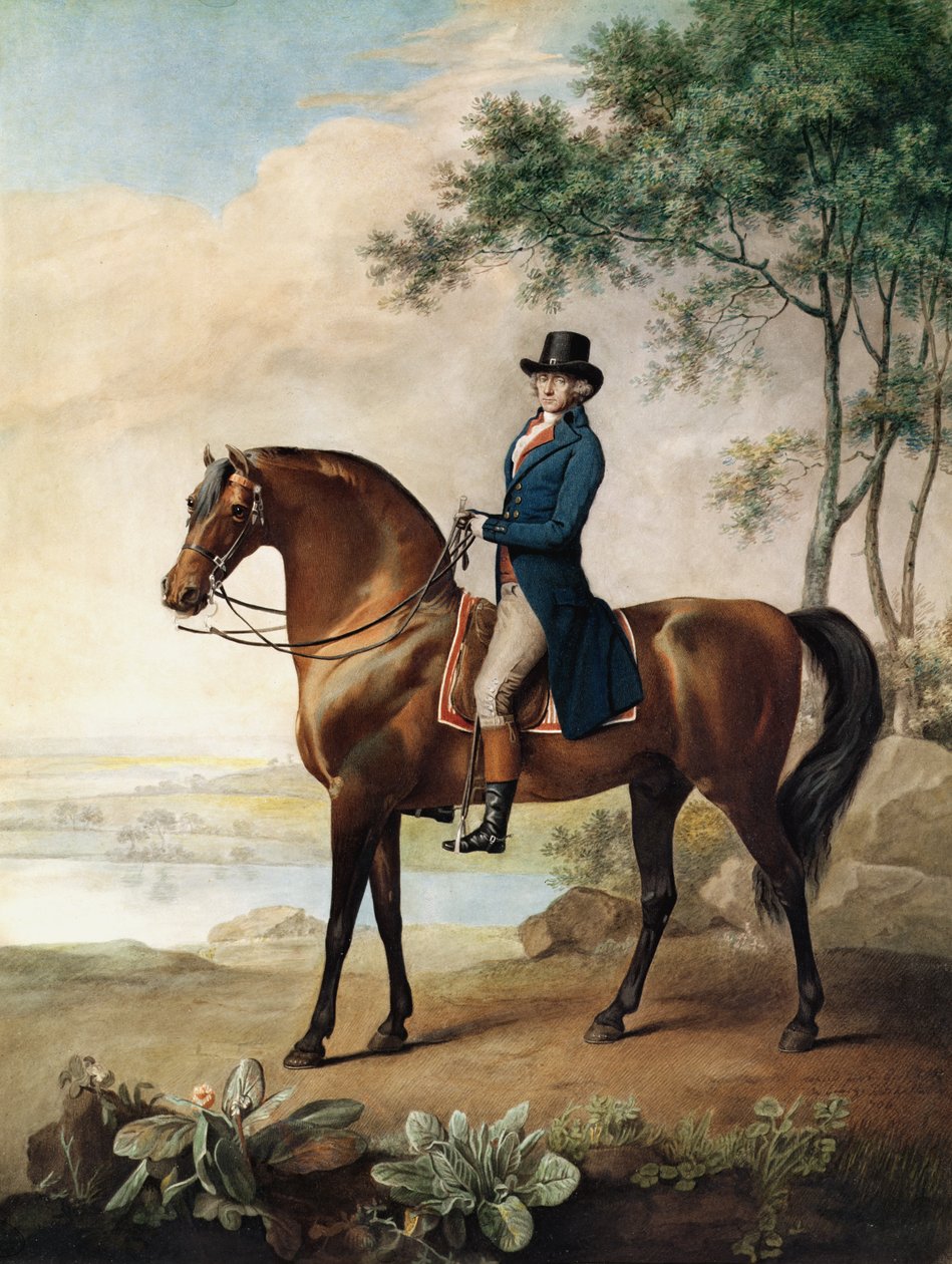 Warren Hastings Esq. på sin arabiske hest, efter et maleri af George Stubbs af George Townley Stubbs