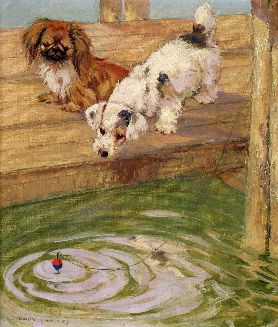 En Peke og en terrier af George Vernon Stokes