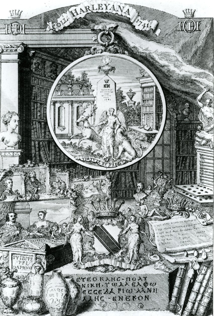 Bogplade af Lord Harley, 1741 af George Vertue