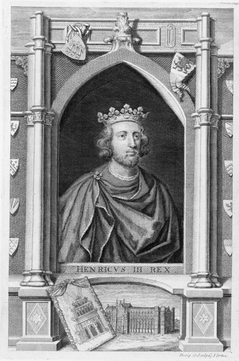 Henrik III (1207-72) Konge af England fra 1216, indgraveret af kunstneren (gravering) af George Vertue