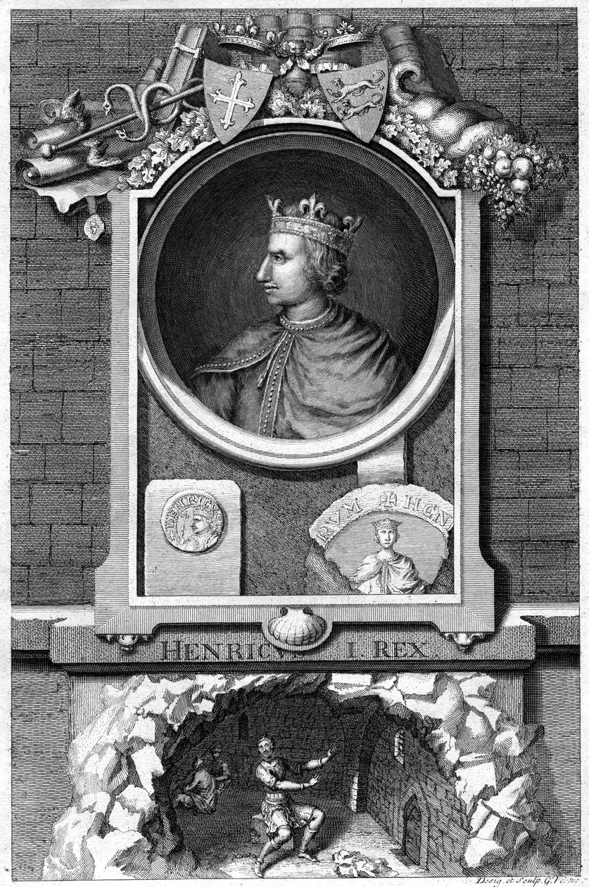 Henrik I, konge af England. af George Vertue