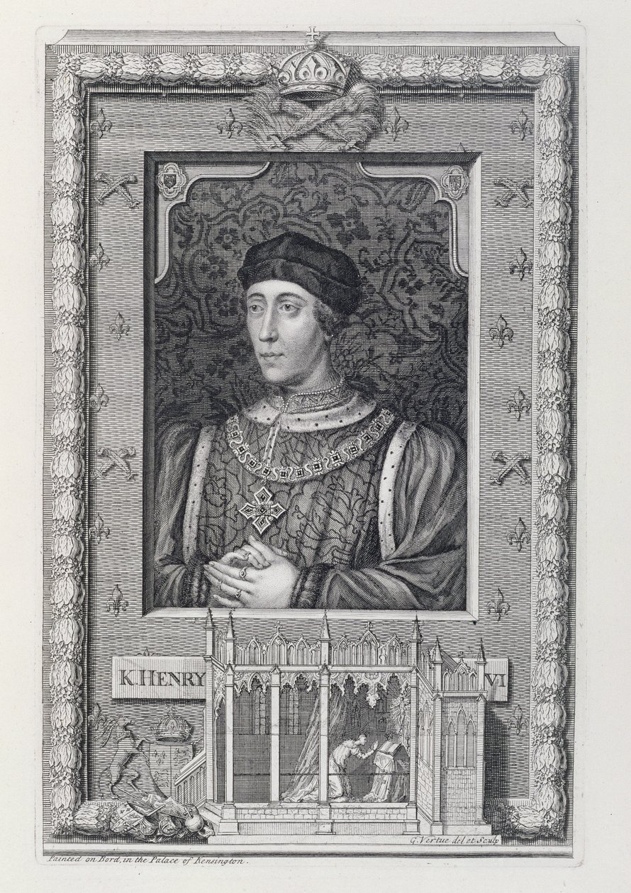 Henrik VI (1421-71) Konge af England 1421-66 og 1470-71, efter et portræt i Kensington Palace, indgraveret af kunstneren af George Vertue