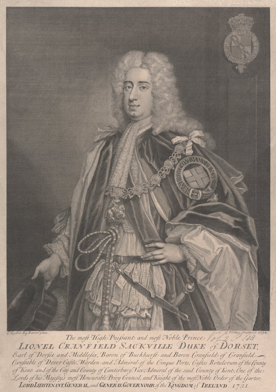Lionel Cranfield Sackville, 1. hertug af Dorset af George Vertue