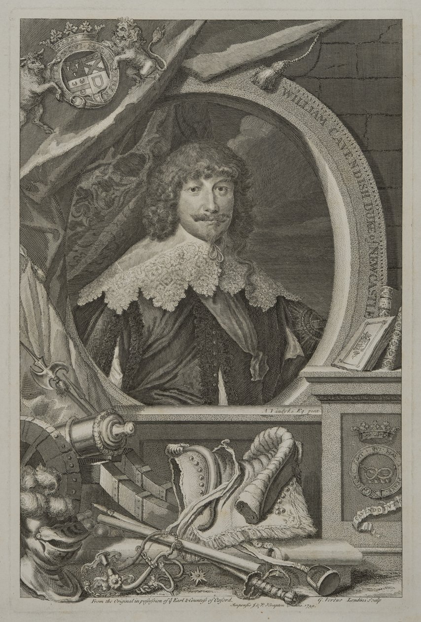 Portræt af William Cavendish, 1. hertug af Newcastle, 1739 af George Vertue
