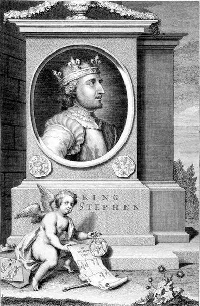 Stephen (ca. 1097-1154) Konge af England, indgraveret af kunstneren (gravering) af George Vertue